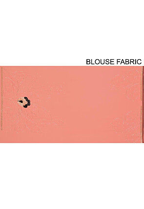 Embroidered Georgette Saree in Peach