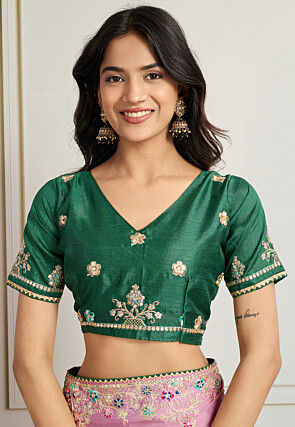 Embroidered Georgette Saree in Pink