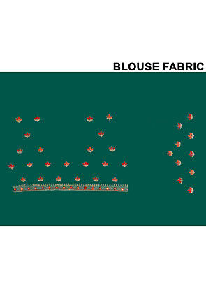 Embroidered Georgette Saree in Teal Green