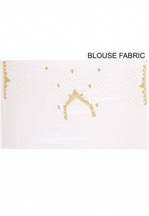 Embroidered Georgette Saree in White