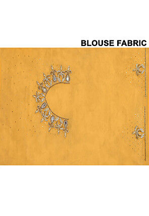Embroidered Georgette Saree in Yellow