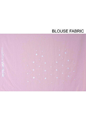 Embroidered Georgette Scalloped Saree in Peach