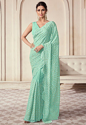 Buy Mint Green Zubeda Saree by SIMAR DUGAL at Ogaan Online Shopping Site