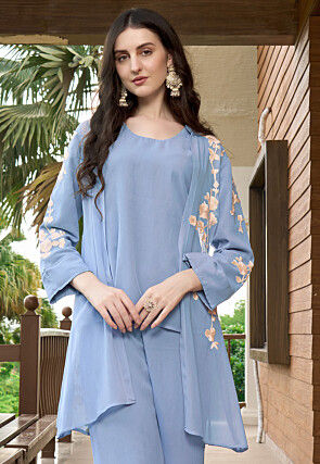 Blue Indo Western Women s Tops Buy Latest Designs Online Utsav Fashion