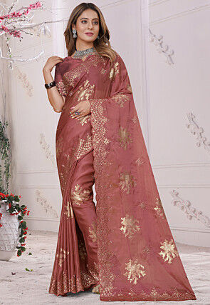 Buy Dark Pink Banarasi Silk Party Wear Saree Online | Like A Diva