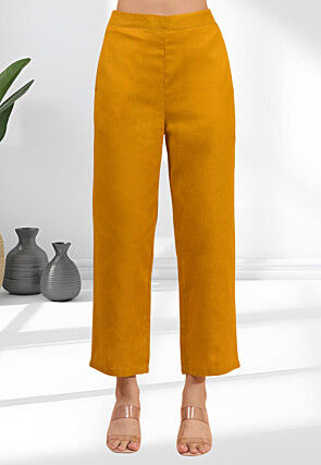 Embroidered Linen Co Ord Set in Orange