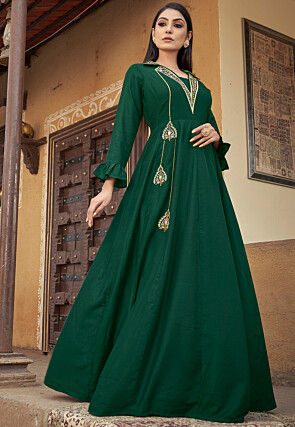 Selfie Sheen Green Indo Western Dress
