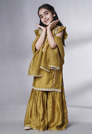 Embroidered Muslin Silk Pakistani Suit in Dusty Green