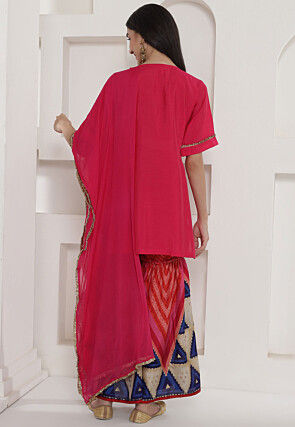 Embroidered Muslin Silk Pakistani Suit in Pink