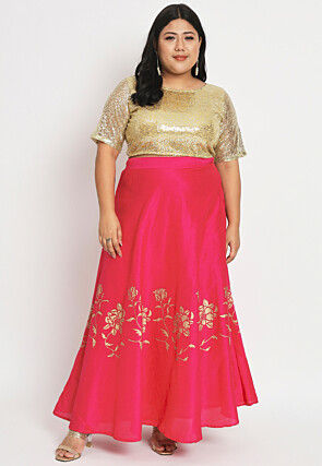 Embroidered Net Blouse in Golden