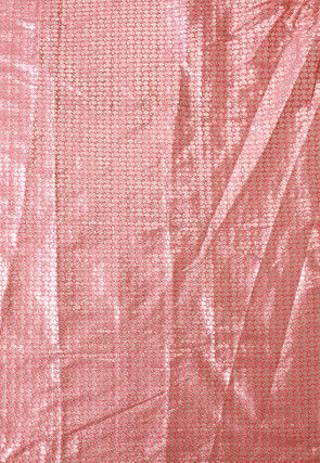 Embroidered Net Half N Half Saree in Pink