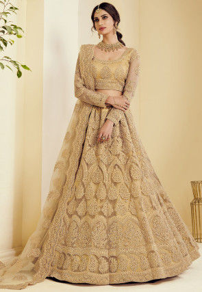 Beige Bridal Lehenga Cholis Buy Indian Lehenga Outfits Online Utsav Fashion
