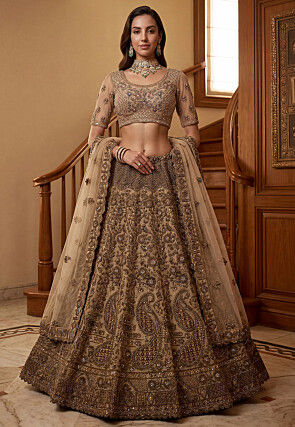 strapless open back dress Women's Fabulous Light-Pink Sequins & Thread Embroidered Georgette Wedding & Party Wear Indian Designer Lehenga Choli Dress