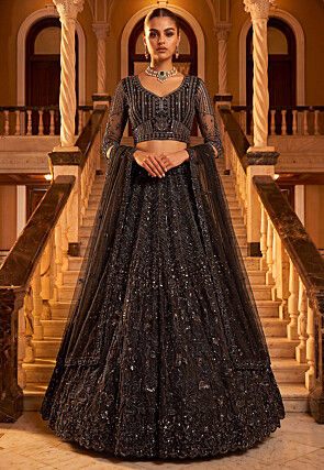 black indian dress anarkali for women georgette plazzo plus size clothes Red Anarkali Gown Sabyasachi Indian Designer Wear collection