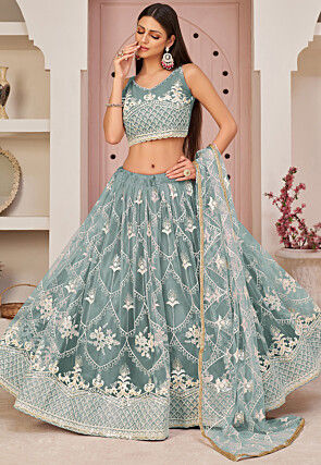 Buy White Organza Embroidered Sequin Work Sweetheart Bridal Lehenga Set For  Women by Seema Gujral Online at Aza Fashions.