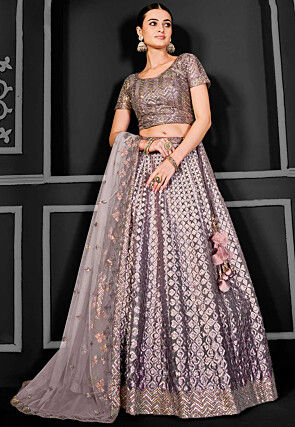 Dark Green Lehenga Choli With Pink Dupatta For Wedding