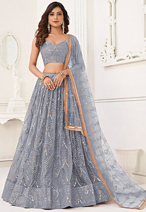 Jewellery for grey lehenga new arrivals