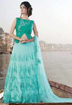 Wonderful Sky Blue Colour Designer Lehenga Choli For Party Looks | Half saree  designs, Saree designs party wear, Lehnga designs