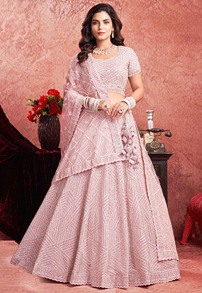 Pink Net Lehenga and Ghagra Choli Buy Latest Designs Online Utsav Fashion