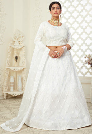 white wedding lehenga choli