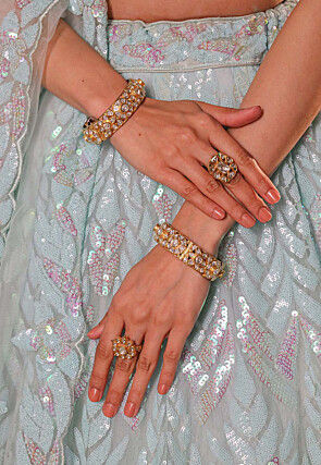 Embroidered Net Lehenga in Pastel Blue