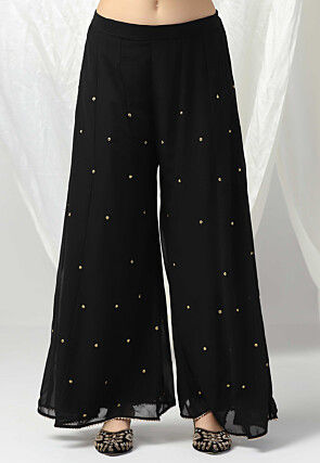 Embroidered Net Pakistani Suit in Black