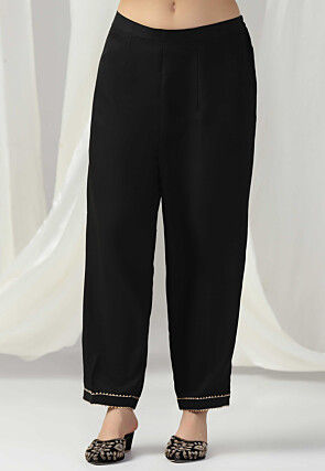 Embroidered Net Pakistani Suit in Black