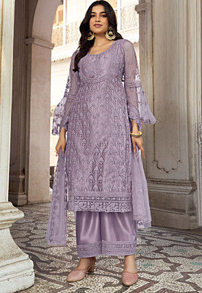 Grey and purple pakistani clearance dresses