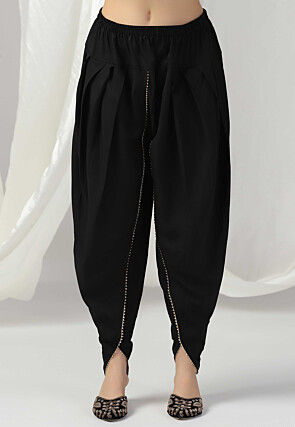 Embroidered Net Punjabi Suit in Black