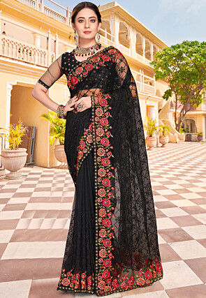 Black - Net - Indian Saree: Online Saree Shopping Made Easy With Latest ...