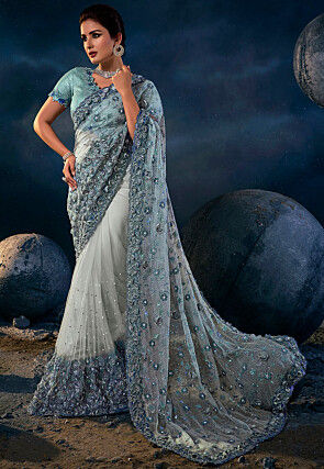 Wedding net saree collection cheap