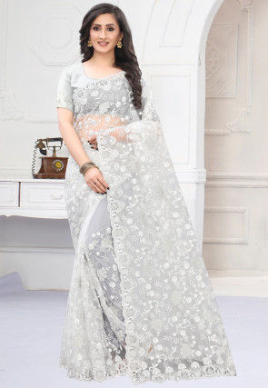 white net wedding sarees