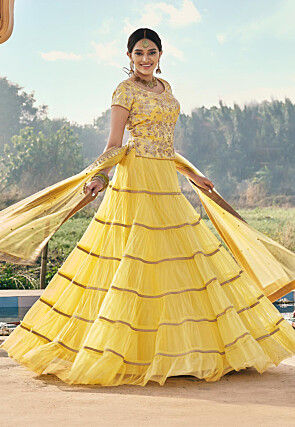 Shop Yellow Wedding Designer Lehenga Choli Online : 96932 -