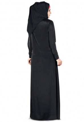 Embroidered Nida Abaya in Black