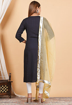 Embroidered Organza Dupatta in Beige