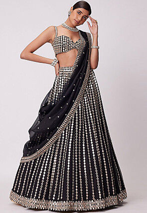 Black and silver indian dress top