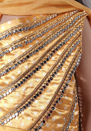 Embroidered Organza Lehenga in Yellow