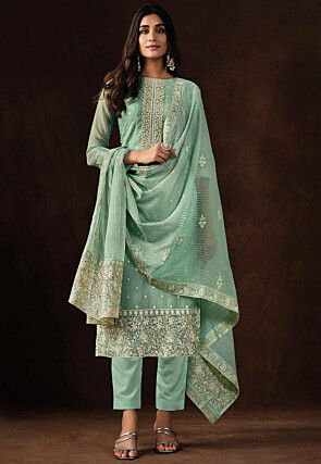 Buy Organza Salwar Suits Online in Latest Designs