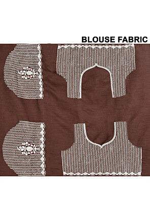 Embroidered Organza Scalloped Saree in Light Yellow