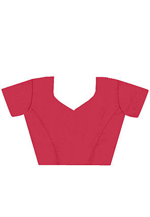 Embroidered Organza Scalloped Saree in Maroon