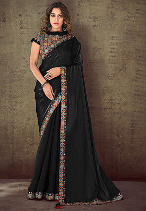 Readymade Georgette Saree In Black