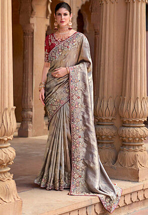 Page 2 Grey Organza Saree Buy Latest Indian Sarees for Women Online Utsav Fashion