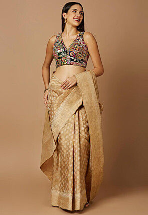 Embroidered Polyester Blouse in Multicolor