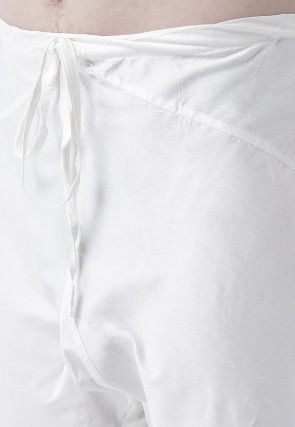 Embroidered Pure Cotton Kurta Set in White