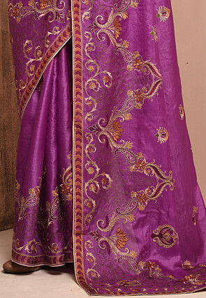 Banarasi Tussar Silk Saree in Light Purple