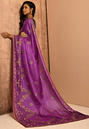 Banarasi Tussar Silk Saree in Light Purple