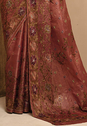 Banarasi Tussar Silk Saree in Old Rose