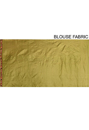 Banarasi Tussar Silk Saree in Olive Green