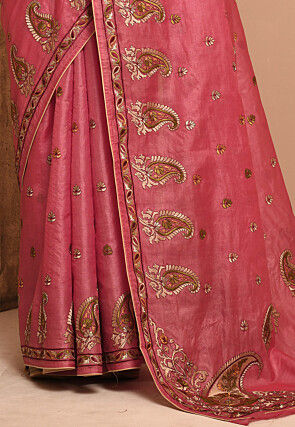 Banarasi Tussar Silk Saree in Pink