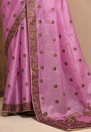 Banarasi Tussar Silk Saree in Pink